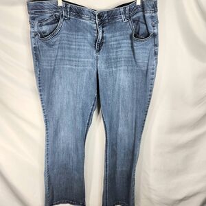 Democracy Ab Solution 5 Pocket Straight Leg Denim Blue Jeans Plus Size 24W